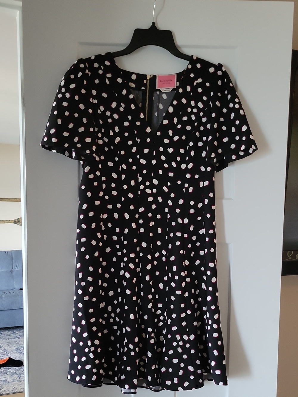 kate spade Black Dress with Pink Dot Print